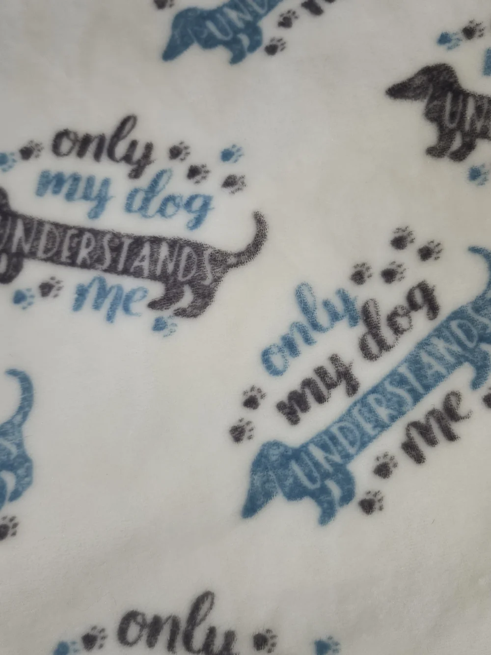 Only My Dog Understands Me Dachshund Plush Throw Blanket Wiener Dog Paw Print
